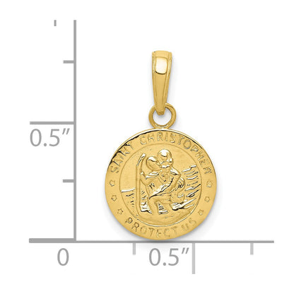 10K Saint Christopher Round Medal Charm