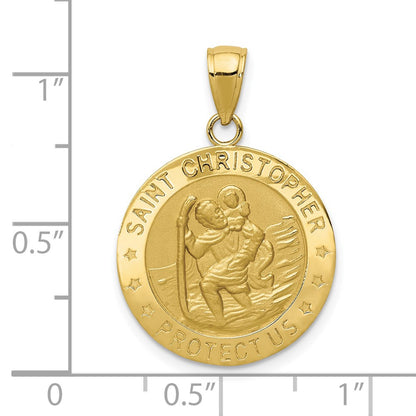 10k Saint Christopher Round Medal Pendant