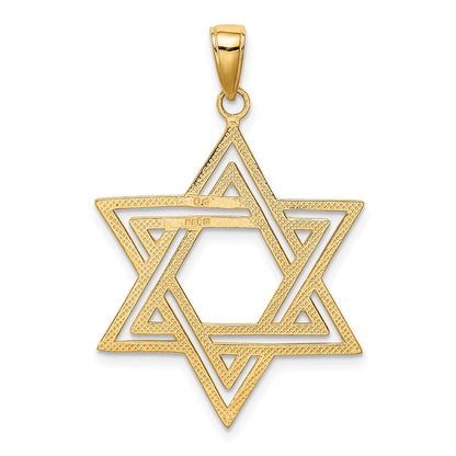 10k Solid Polished Large Star of David Charm