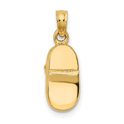 10k 3-D Two-tone Baby Shoe Charm