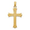 10K Fleur De Lis Cross Pendant
