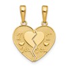 10K I Heart YOU 2-Piece Break-Apart Heart Charm