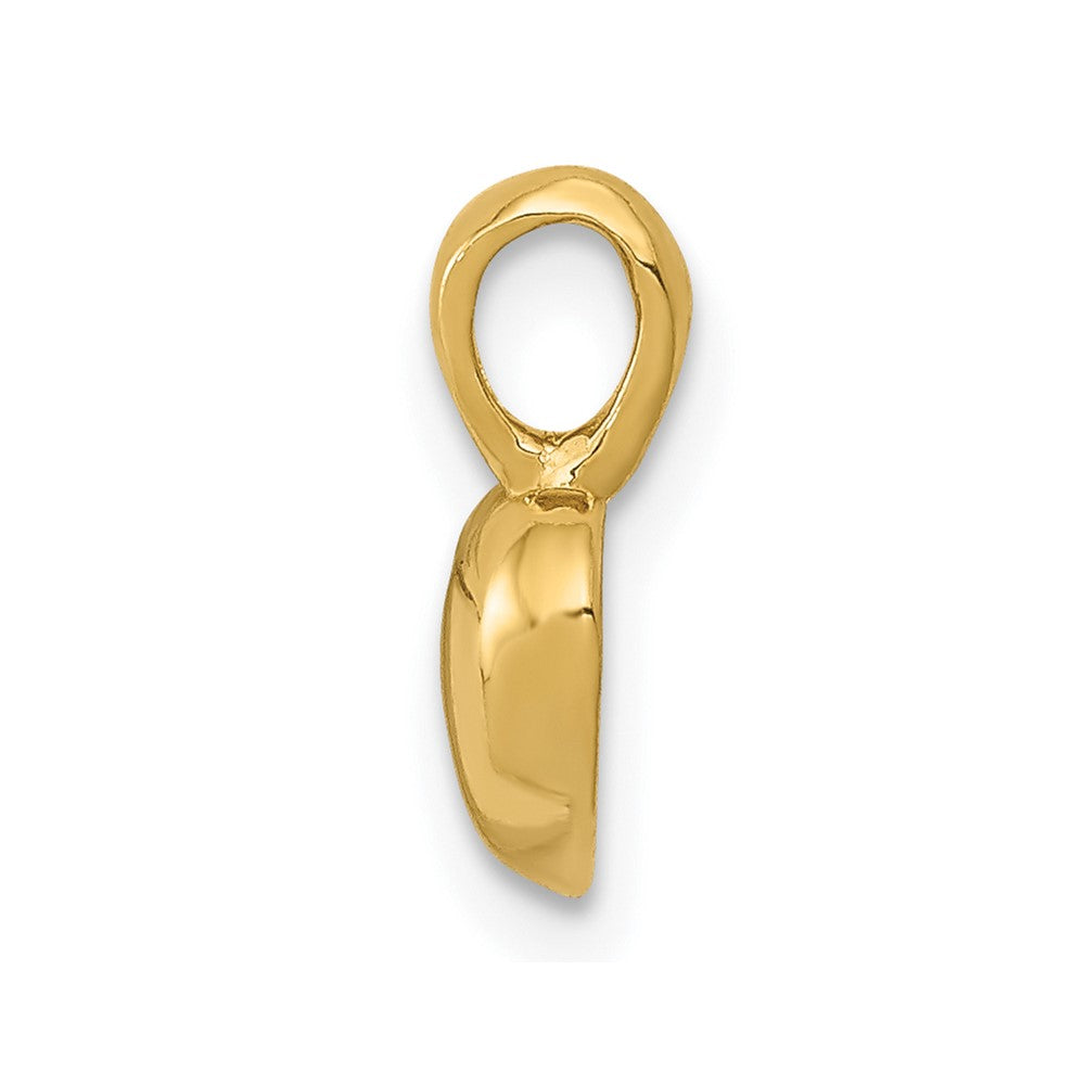 10K Polished 3-D Small Puffed Heart Charm