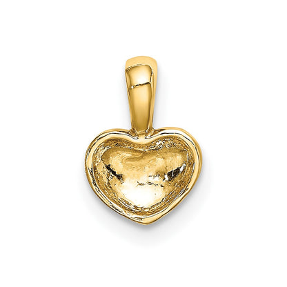 10K Polished 3-D Small Puffed Heart Charm