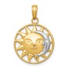 10K and White Rhodium Sun and Moon Pendant