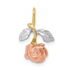 10k with White and Rose Rhodium Rose Flower Chain Slide