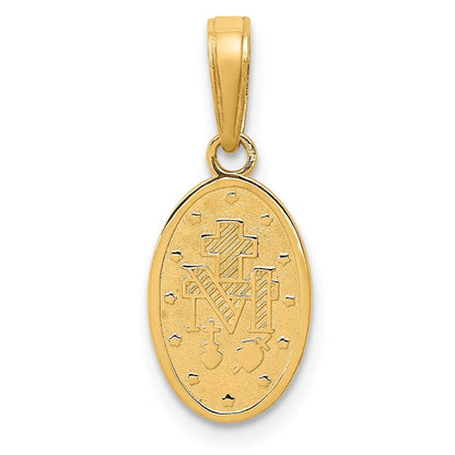 10k Small Oval Miraculous Medal Charm