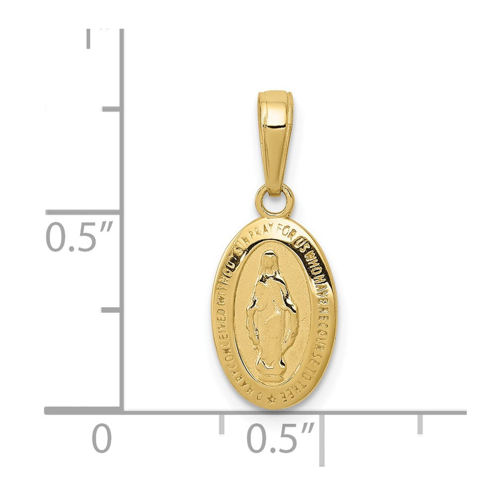 10k Small Oval Miraculous Medal Charm