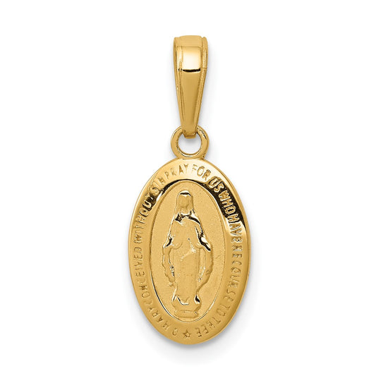 10k Small Oval Miraculous Medal Charm