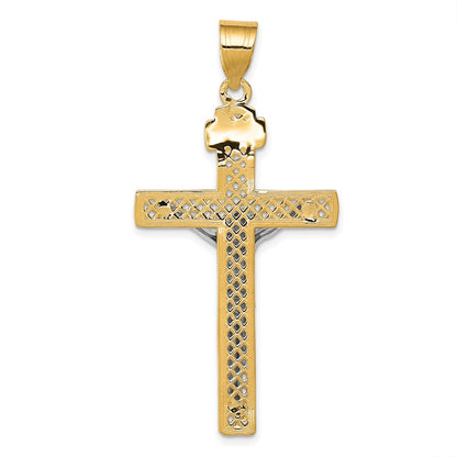 10k Two-tone Large INRI Crucifix Pendant