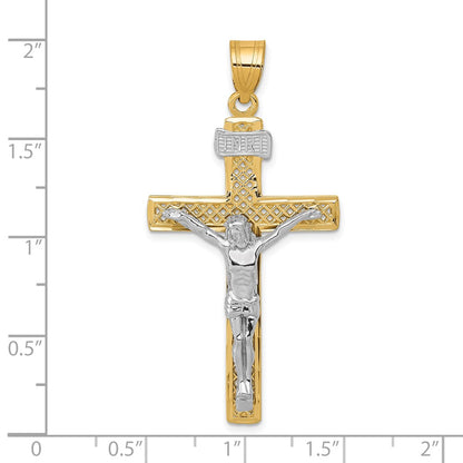 10k Two-tone Large INRI Crucifix Pendant