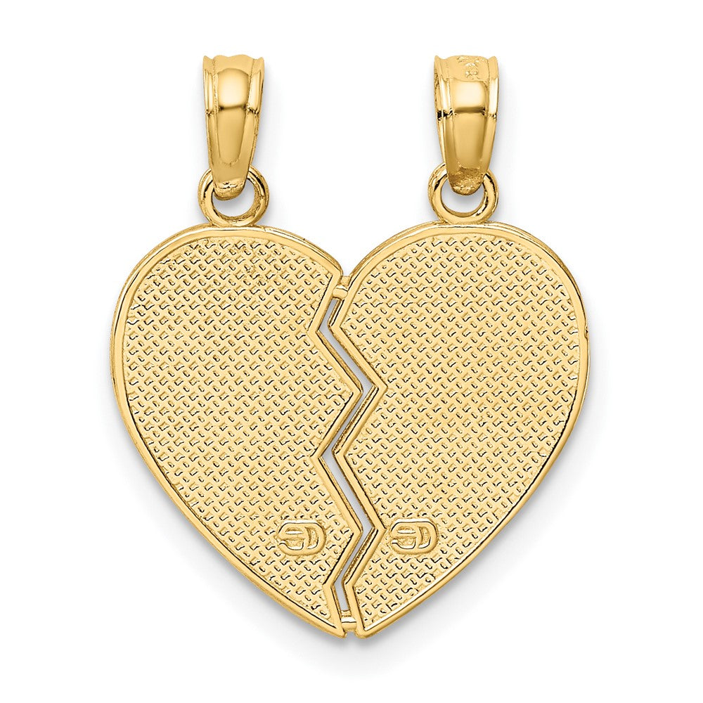 10K Enameled MOTHER - DAUGHTER 2-Piece Break-Apart Heart Pendant