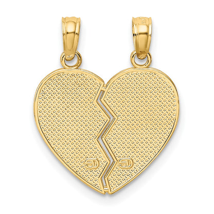10K Enameled MOTHER - DAUGHTER 2-Piece Break-Apart Heart Pendant