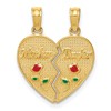 10K Enameled MOTHER - DAUGHTER 2-Piece Break-Apart Heart Pendant