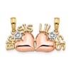 10k Rose & Yellow Gold w/White Rhodium Big Sis/Lil Sis Break-a-part Pendant