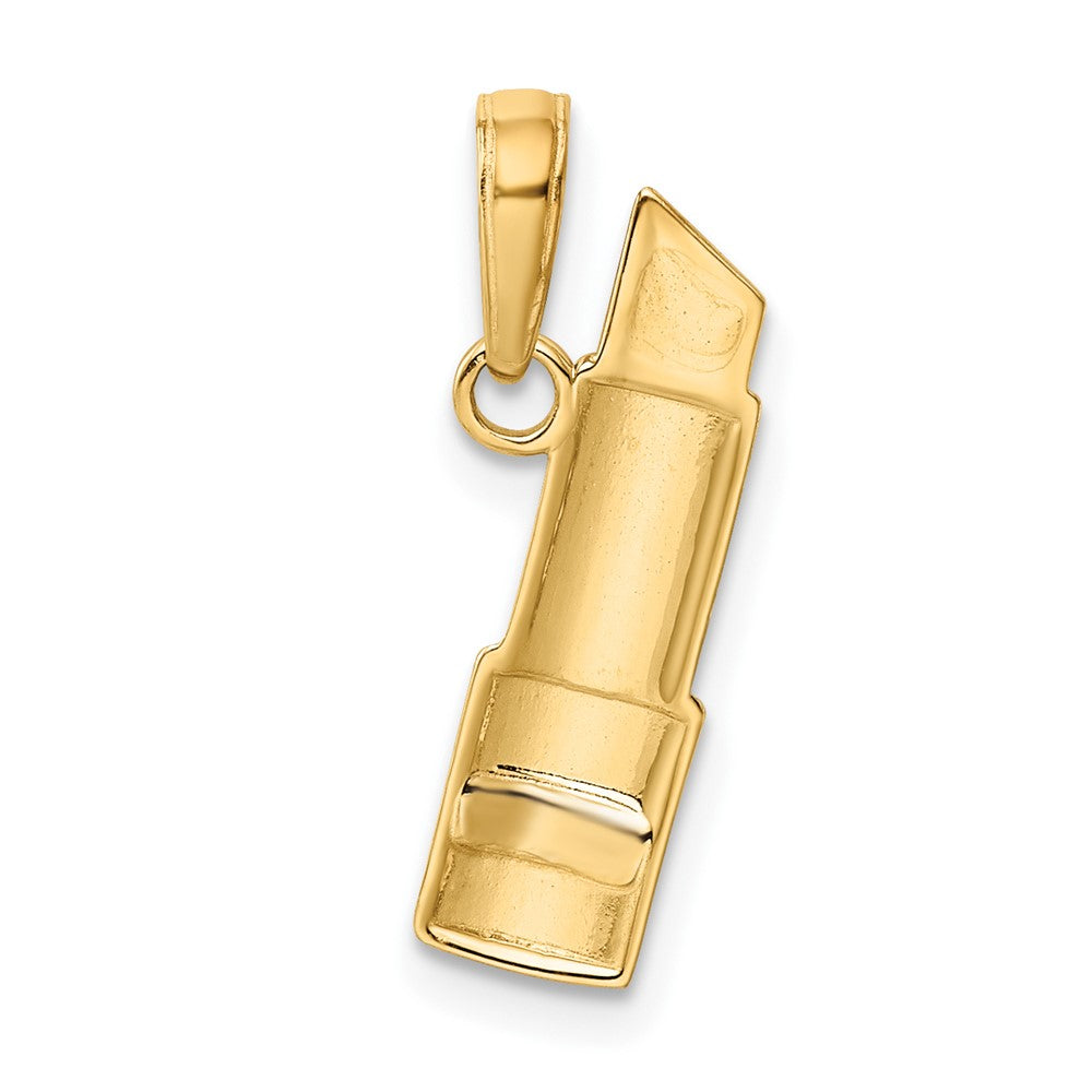 10K and White Rhodium Red Enameled Lipstick Charm