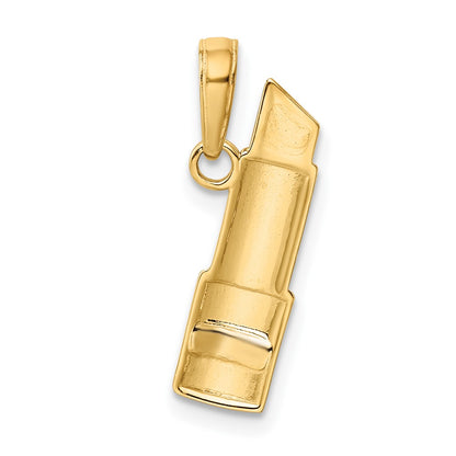 10K and White Rhodium Red Enameled Lipstick Charm