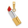 10K and White Rhodium Red Enameled Lipstick Charm
