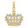 10K and White Rhodium Crown Pendant