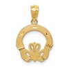 10k Satin Diamond-cut Claddagh Charm