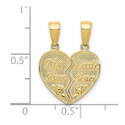 10k BIG SISTERE / LITTLE SISTER 2-Piece Break-apart Charm