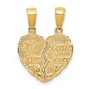 10k BIG SISTERE / LITTLE SISTER 2-Piece Break-apart Charm