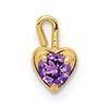 10k February/Purple Synthetic Birthstone Heart Charm