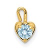 10k March/Light Blue Synthetic Birthstone Heart Charm