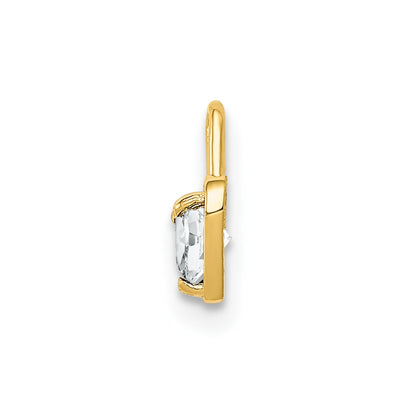 10k April/Clear Synthetic Birthstone Heart Charm