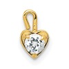 10k April/Clear Synthetic Birthstone Heart Charm