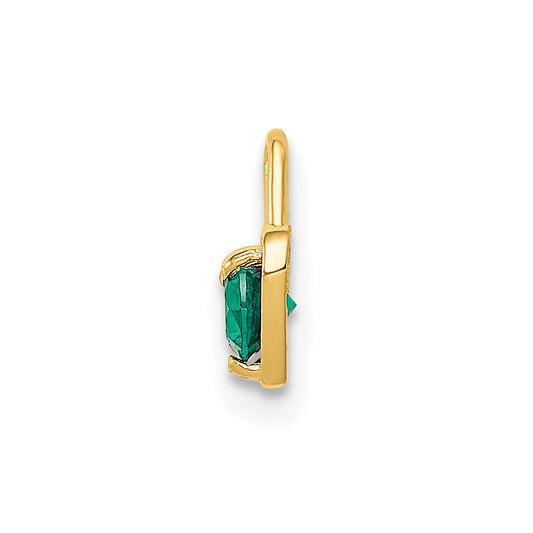 10k May/Green Crystal Birthstone Heart Charm