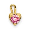 10k October/Pink Synthetic Birthstone Heart Charm