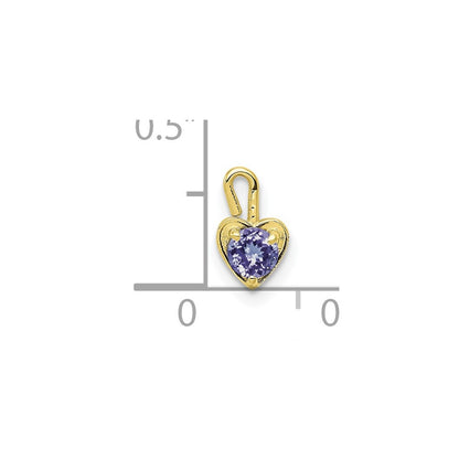 10k June/Lavender Synthetic Birthstone Heart Charm