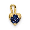 10k September/Blue Synthetic Birthstone Heart Charm