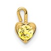 10k November/Yellow Synthetic Birthstone Heart Charm