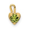 10k August/Light Green Synthetic Birthstone Heart Charm