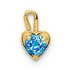 10k December/Light Blue Synthetic Birthstone Heart Charm