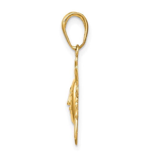 10k Polished Small Sun Charm