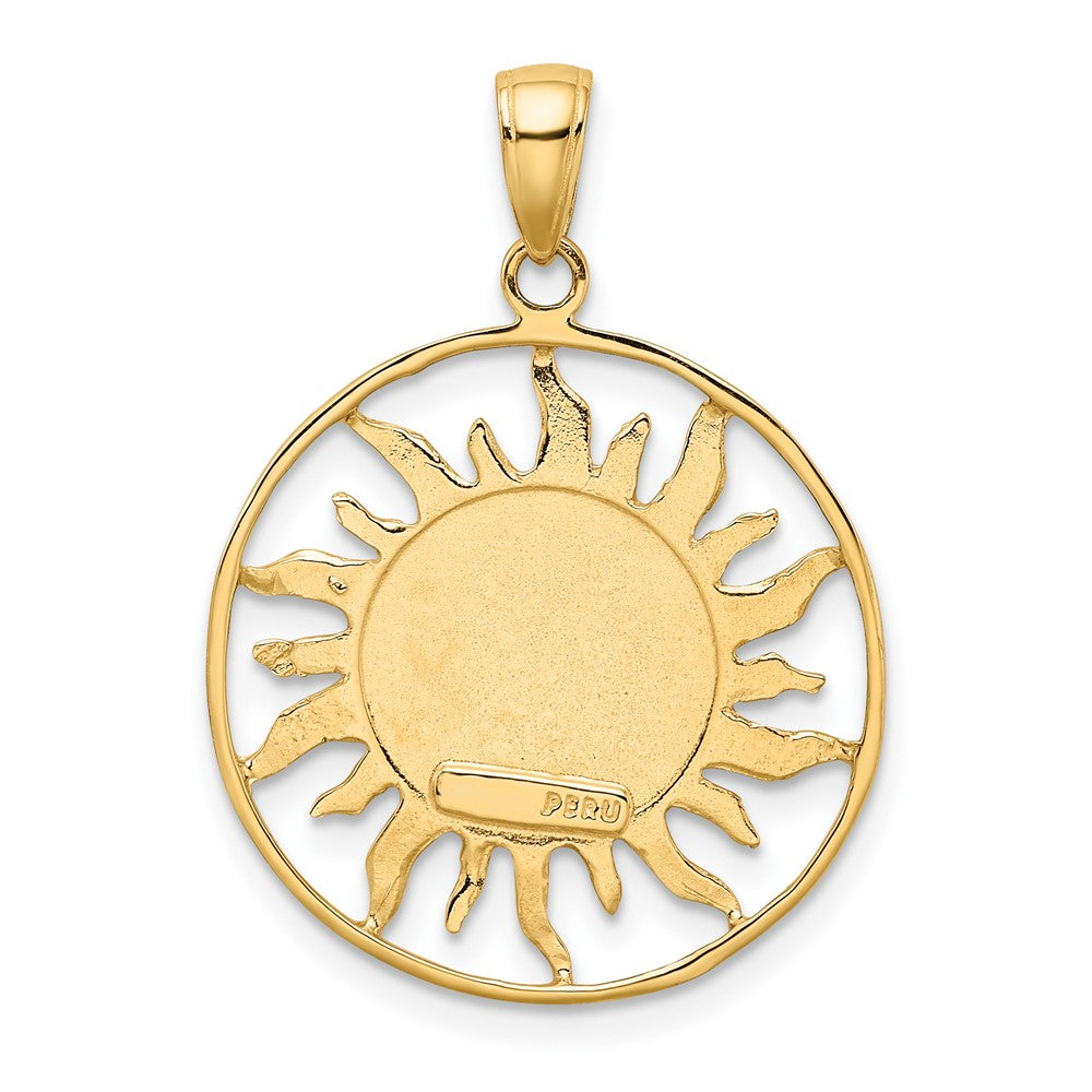 10k Polished Sun with Moon and Stars Charm