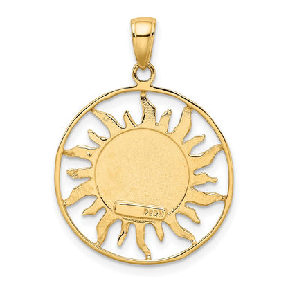 10k Polished Sun with Moon and Stars Charm