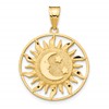 10k Polished Sun with Moon and Stars Charm