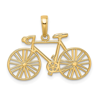 10K 3-D Polished Bicycle Charm