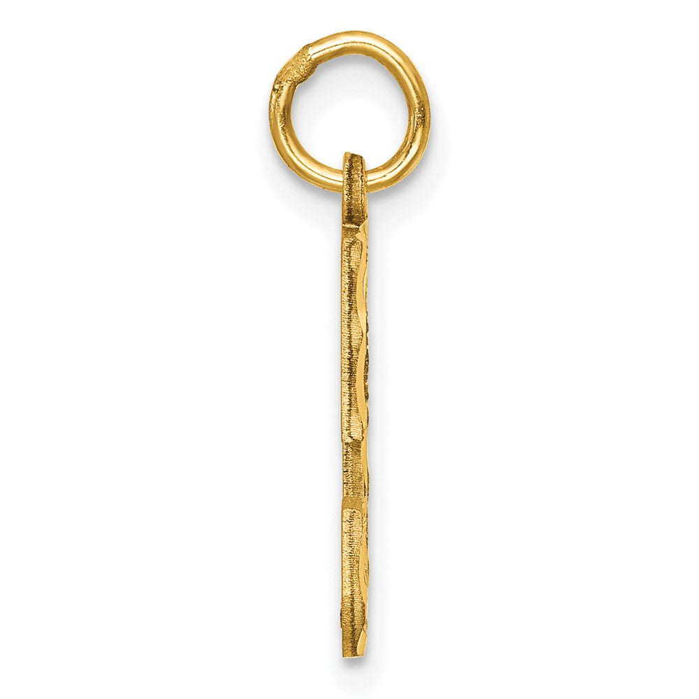 10ky Casted Medium Diamond-cut Number 5 Charm