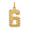 10ky Casted Medium Diamond-cut Number 6 Charm