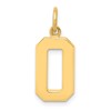 10k Medium Polished Number 0 Charm