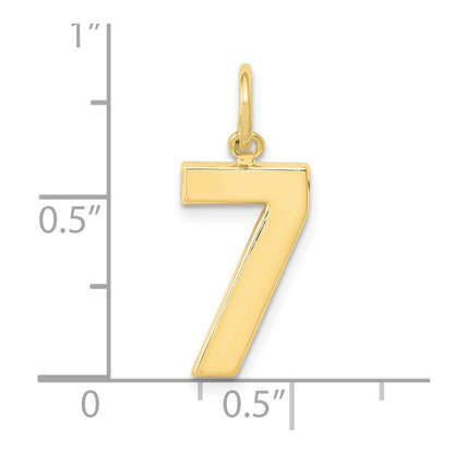 10k Medium Polished Number 7 Charm