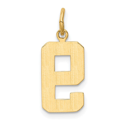 10k Medium Polished Number 9 Charm