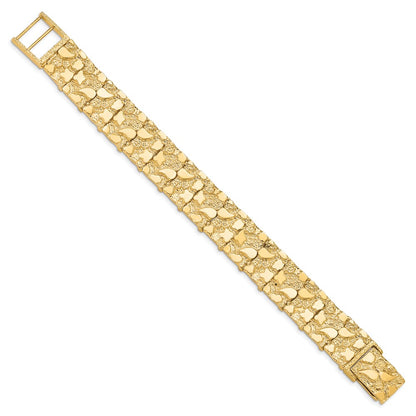 10k 15.0mm Nugget 8 inch Bracelet