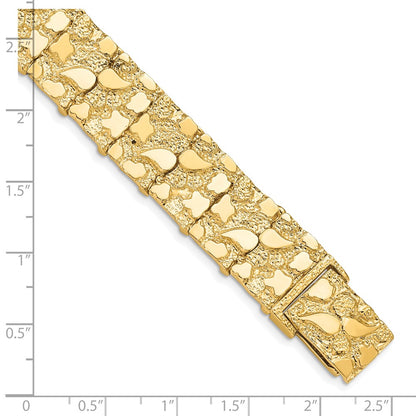 10k 15.0mm Nugget 7 inch Bracelet