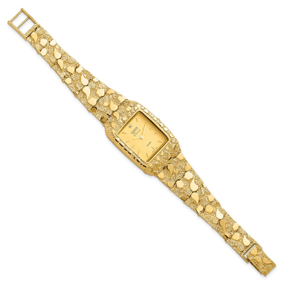 10k 27x47mm Champagne Dial Square Face 8 inch Nugget Watch